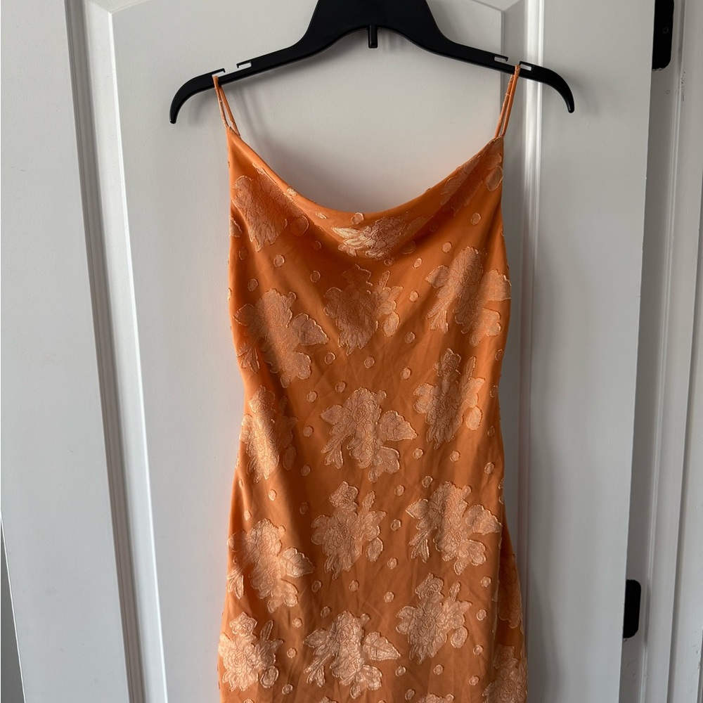 saints + secrets Elegant Orange Mini Dress